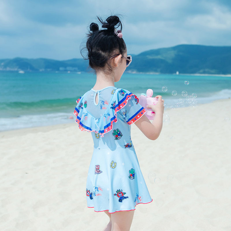 Spa Swimsuit Girl Two Style Skirt Style Flat Corner Conservative Cute Mid-Boy Baby Swimsuit New Children Swimsuit