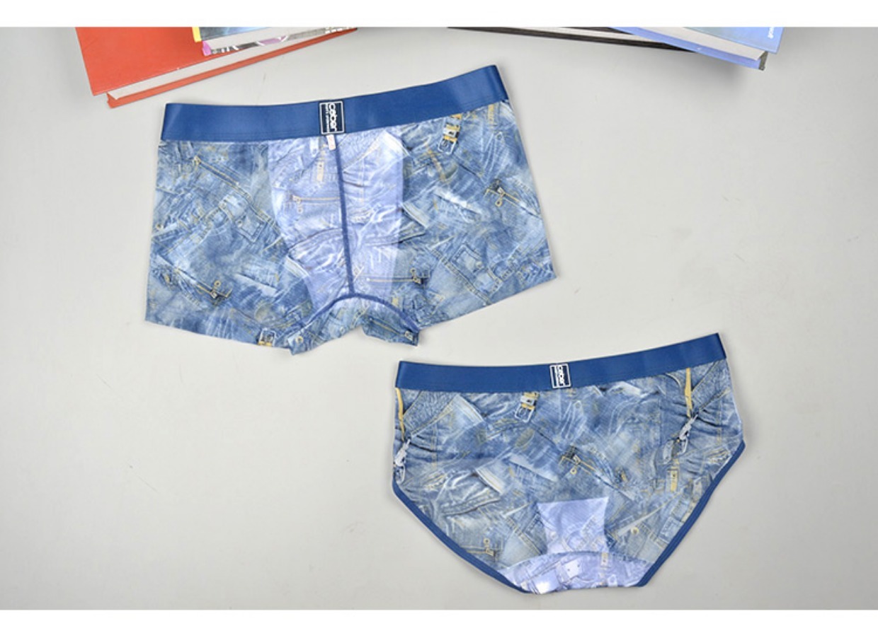 Caber kabali cặp đồ lót băng lụa gạc ren rỗng nóng bỏng gợi cảm nam boxer nữ tam giác UM148 quan lot
