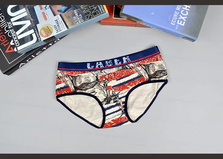 Caber chính hãng Đồ lót nữ Kabali tóm tắt cotton in ấn sáng tạo phụ nữ quần short giữa thời trang thủy triều quần lót cạp cao