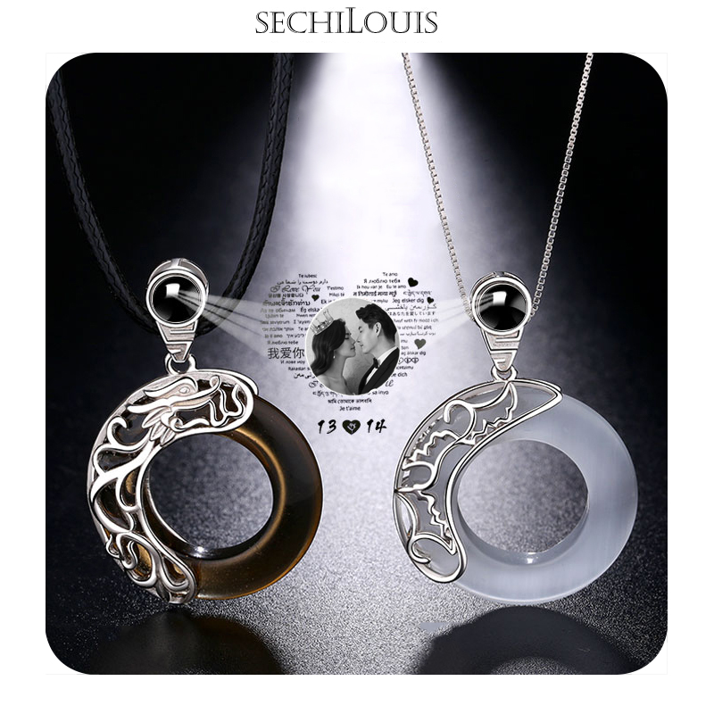 Love keepsake lettering couple necklace Sterling silver A pair of male and female couples Valentine's Day gifts for boyfriend and girlfriend