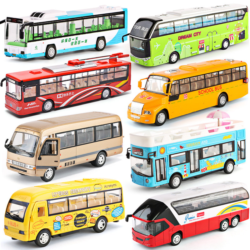Alloy bus tour bus double deck bus bus car model bus bus children's toy car sound light