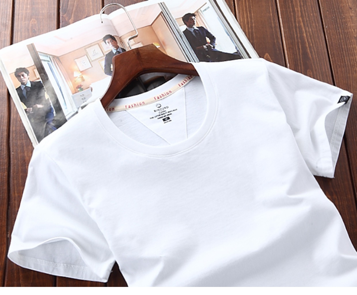 [100% cotton] Áo thun cotton chất liệu cotton nam in siêu lửa tay áo ngắn tay đôi mẫu cổ tròn mùa hè nửa tay áo thủy triều áo thun pierre cardin