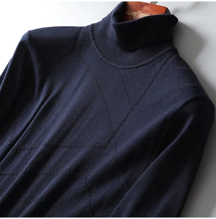 Winter Business Quý ông Máy có thể giặt Full Wool Nam Hàn Quốc Slim Slim Cao cổ Áo len Áo len DAZ500 áo khoác nỉ nam