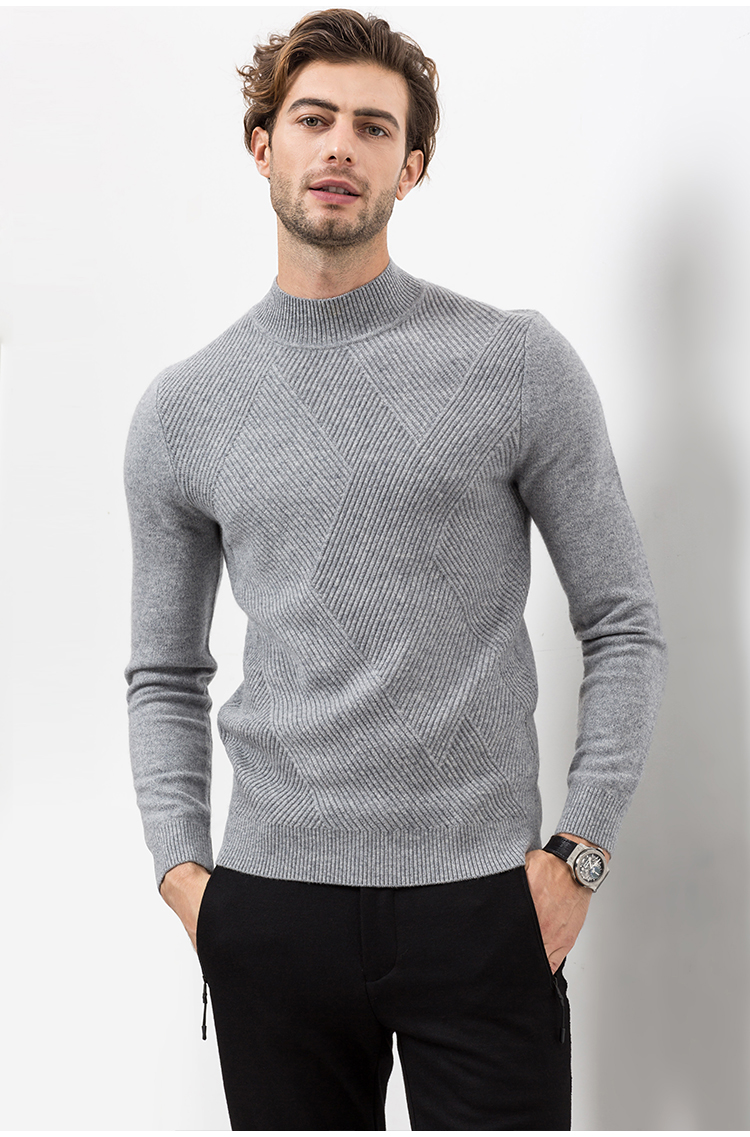 Ấm áp vô song Áo len dày chống lạnh 2018 mới cho nam áo len cashmere cổ nửa cổ DAZ517 áo thun nam