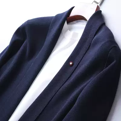 Italian Gentleman can Machine wash pure wool Siping men's knitted cardigan sweater jacket DAZ573