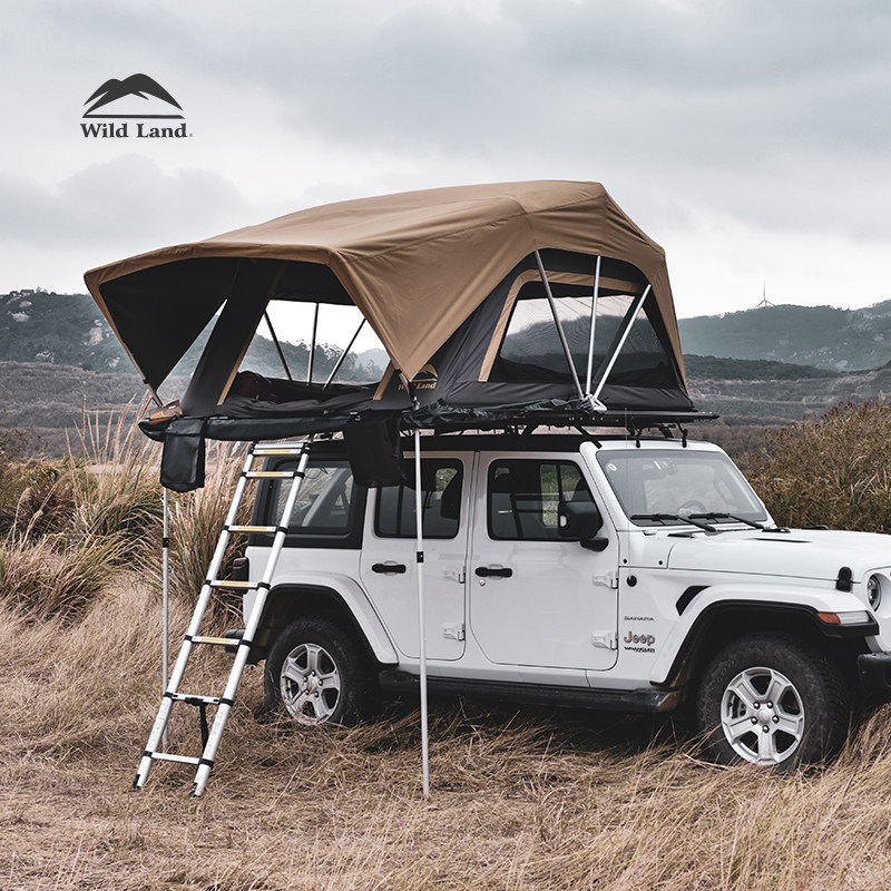 Autumn field Guangsha hard shell folding roof tent outdoor multi-person self-driving camping tank 300 off-road vehicle tent