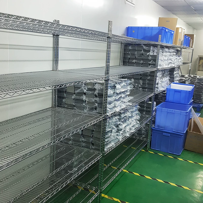 Five-layer stainless steel color storage rack household storage rack warehouse shelf kitchen multi-function storage rack subway rack