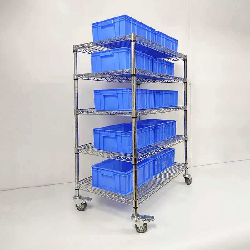 Five-layer stainless steel color storage rack household storage rack warehouse shelf kitchen multi-function storage rack subway rack