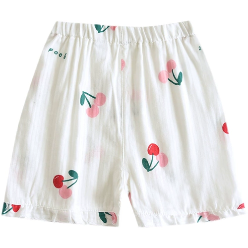 Летние тонкие милые хлопковые марлевые штаны для отдыха, шорты, семейный стиль