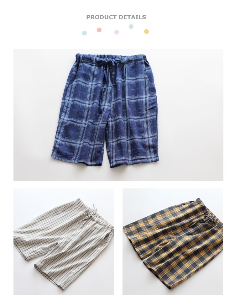 Quần kẻ sọc nam cotton mùa hè gạc đôi quần cotton mỏng phần rất thoáng khí mát quần quần thể thao nam