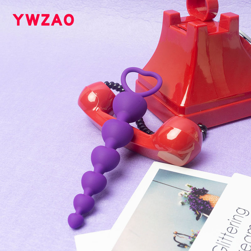 YWZAO fun supplies male silicone chrysanthemum anal female SM small novice anal plug small puff bead