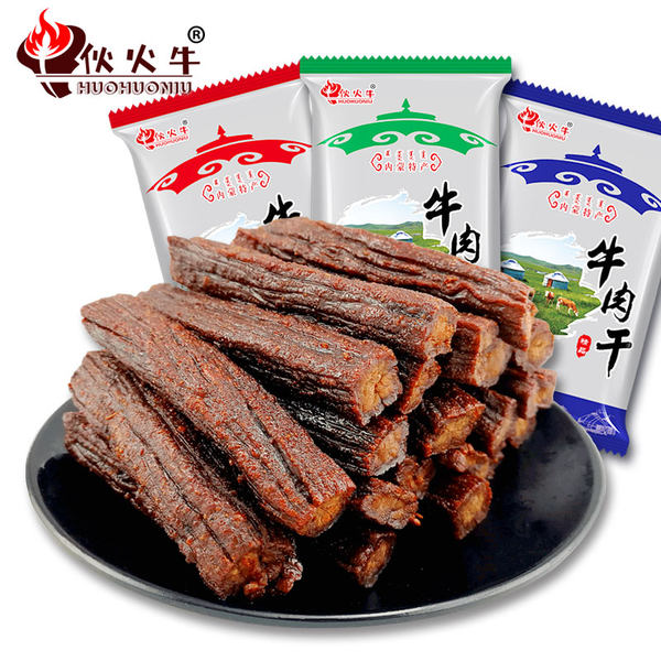 伙火牛 内蒙古手撕牛肉干 250g*2袋 双重优惠折后¥53包邮(拍2件) 原味、香辣、孜然味及组合可选 伙火牛 内蒙古手撕牛肉干 250g*2袋 双重优惠折后¥53包邮(拍2件) 原味、香辣、孜然味及组合可选