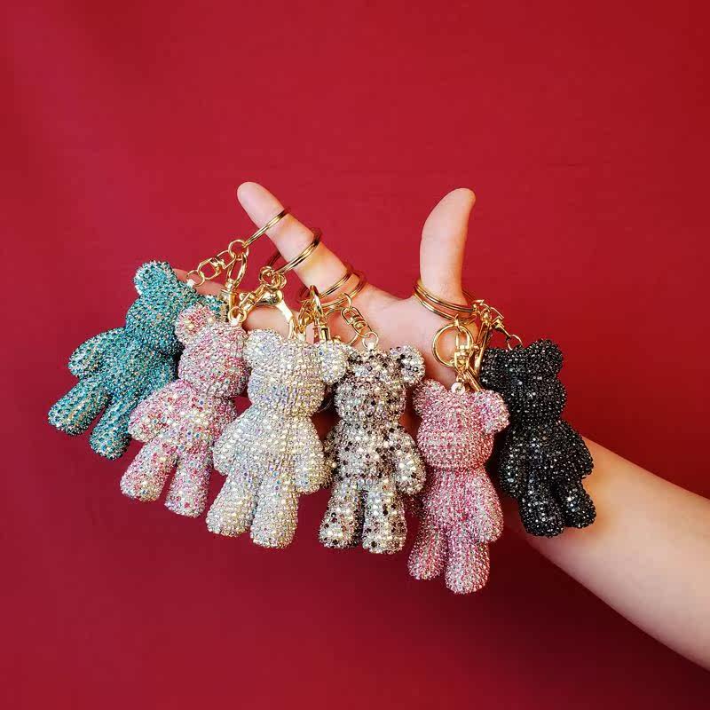 Bag Pendant Superior Sense Small Bear Key Button Water Drill Insert Drilling Birthday Gift Girl Girl's Heart Hanging Ornament Drill Paparazzi