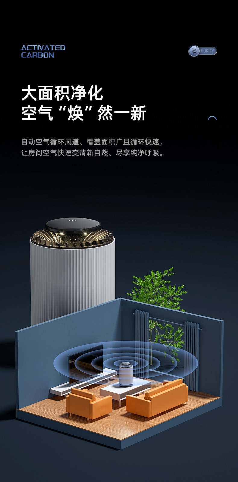 Очиститель воздуха настольного компьютера  空气净化器灰尘雾霾pm2.5家用除甲醛烟味异味卧室客厅负离子杀菌 OTHER