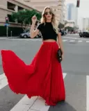 Европейский и американский стиль Street Fashion Temprament Hot Seders -Cross -Bordder Amazon Speed ​​Soders через плиссированную пляжную юбку