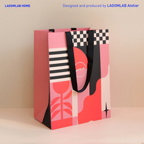 LAGOMLAB original geometric design sense fragrance flower card gift packaging oversized carrying bag gift