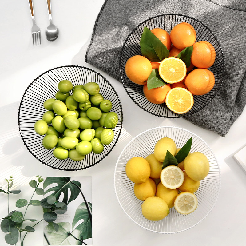 Iron Art Fruit Pan Creative Modern Nordic Style Snacks Storage Basket Home Living Room Tea Table Water Fruit Basket Fruit Tray
