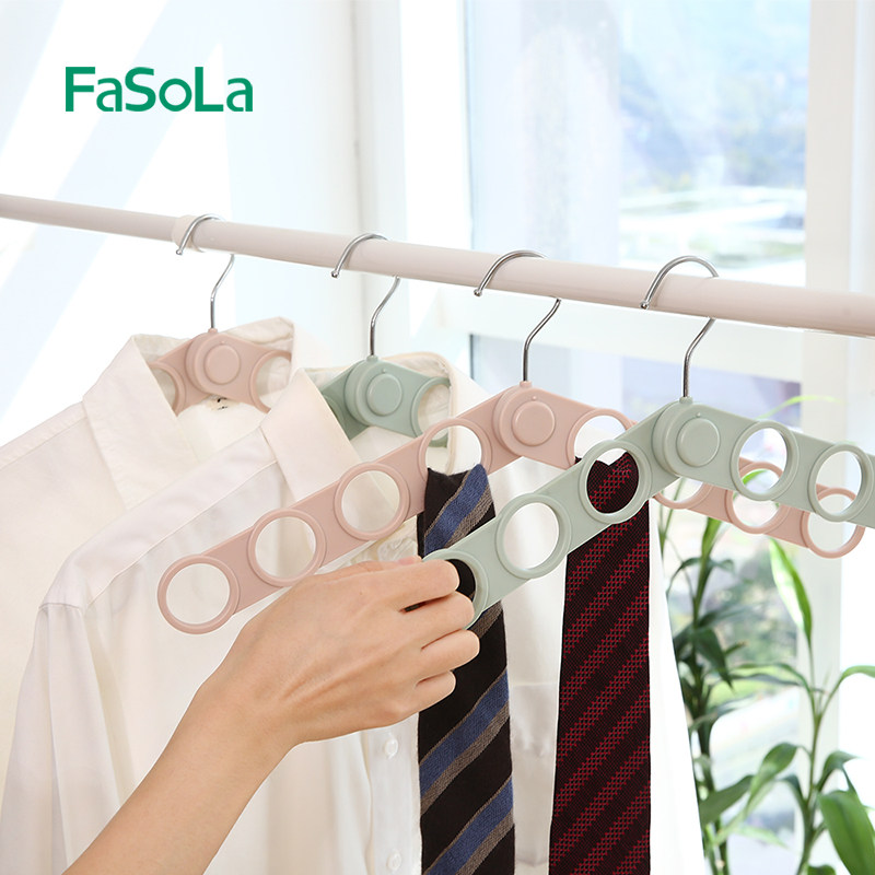 FaSoLa home multifunction hanging clothes hanger can be folded with portable plastic clothes hanger sub-clothesline silk towels containing deviner