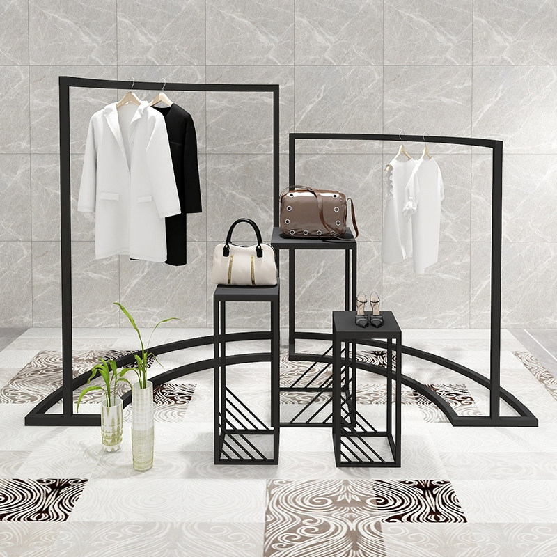 Clothing store hanging rack display frame Zhongdao display cabinet women's clothing store middle bumper simple high and low window counter landing
