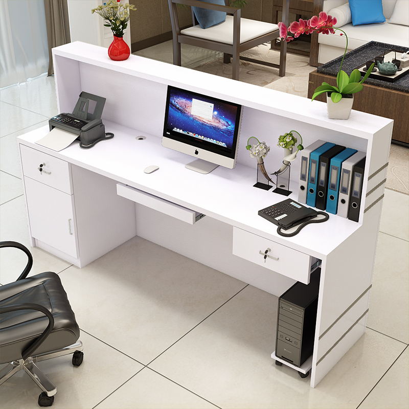 Simple mobile phone repair desk workbench Front desk cashier Custom wooden counter Business shop restaurant bar table