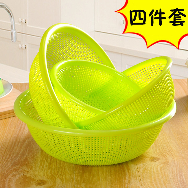Double layer creative plastic vegetable basket hollow fruit and vegetable basket washing blue filter washing basin Washing fruit basin drain basket