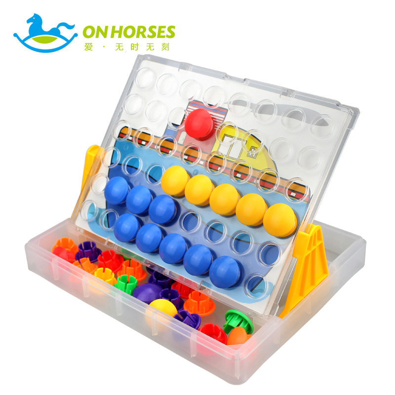 2-3-6-year-old children's toy mushroom nail parquet plug-in-the-stick assembled and assembled puzzle plastic puzzle building blocks