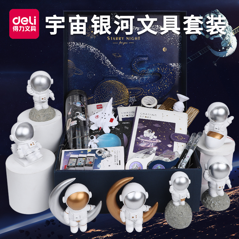 Deli Stationery Set Gift Box Primary School Students School Supplies Grade 1234 Gift Pack Junior High School Students Handbook Blind Box Senior Birthday Reward Prize Set Box Kindergarten Gift Electric