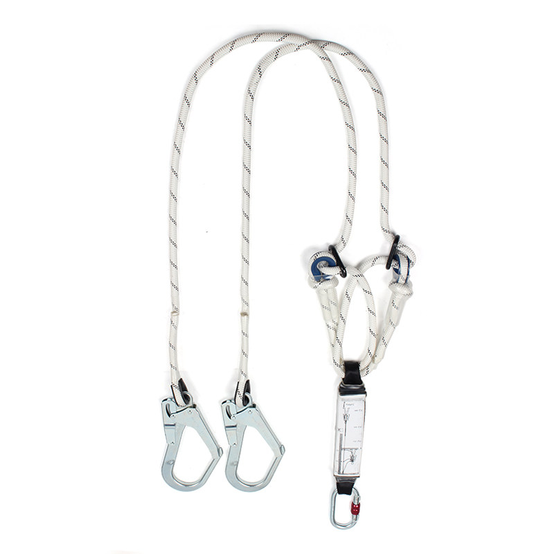 Deir Tower 504218 Double large hook adjustable opening 45mm damping rope aerial work buffer with safety rope steel