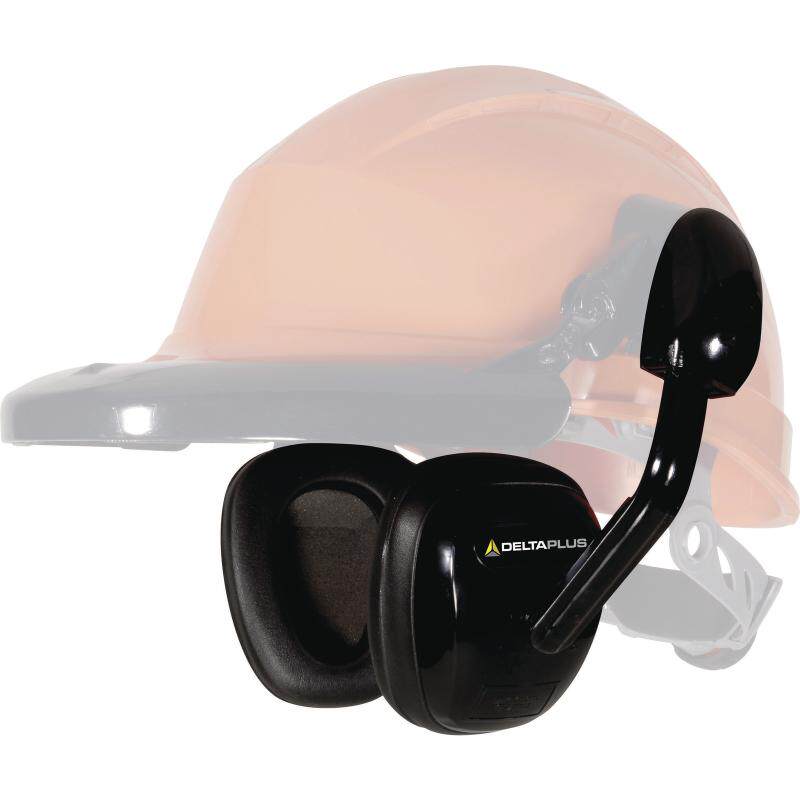 French Delta 103008 noise-cancelling soundproofing anti-noise protection earmuffs buckle cap can be turned up ABS shell black