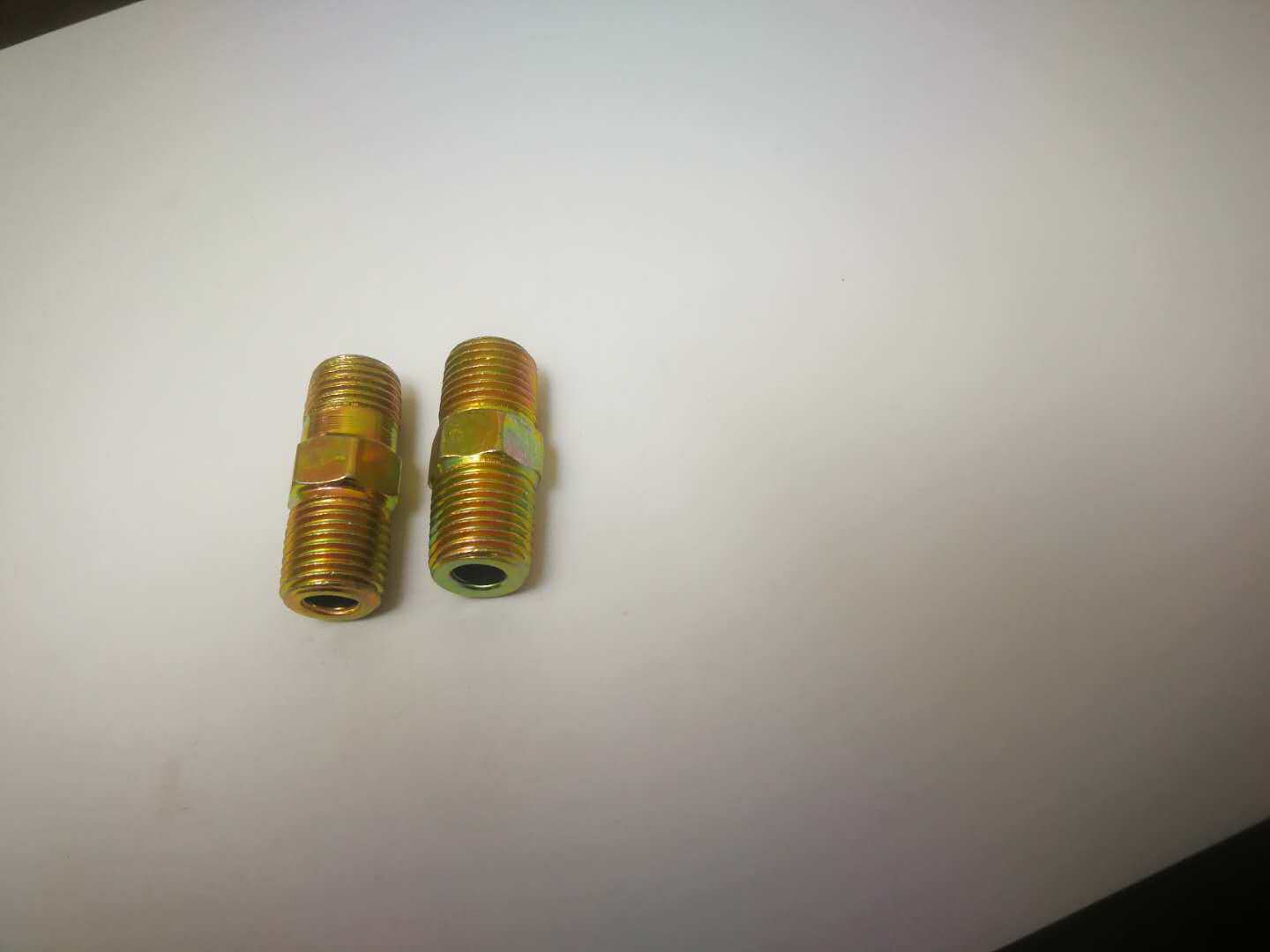 Hydraulic tubing transition joint BSPT British cone pipe thread ZG1 2 double male screw straight-through cylinder joint 3 8RC1 4