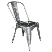 Обеденный кресло с высоким задним столом, железный оригинальный цвет, поверхность железного сиденья