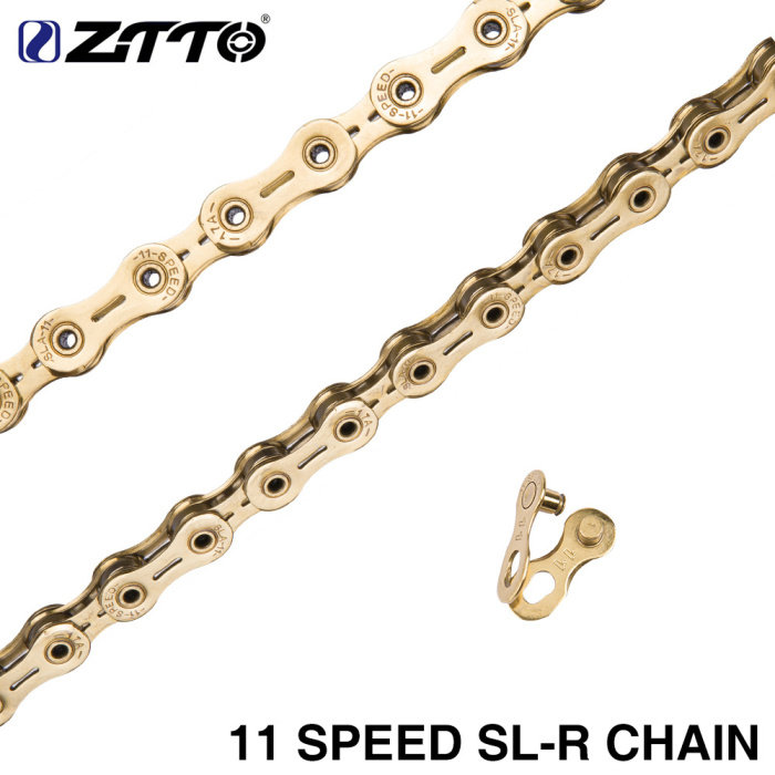 ZTTO Mountaineering Car 11 Speed Chain Road Car Full Hollowed-out Golden Chain Bike Variable-speed Chain Sub Magic Buckle