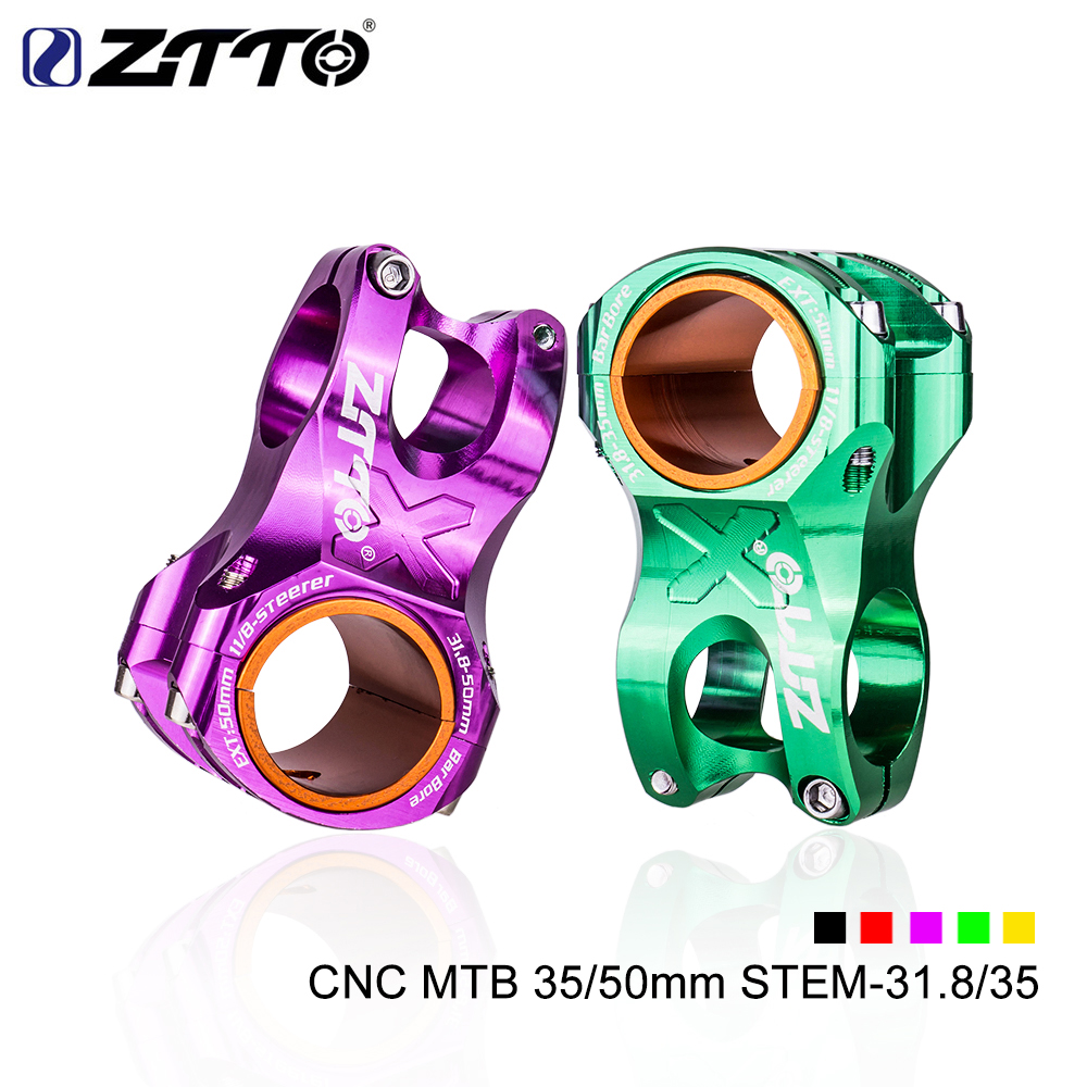ZTTO mountain bike color hollow speed drop stem 31 8 35*50mm bicycle CNC ultra-light short riser