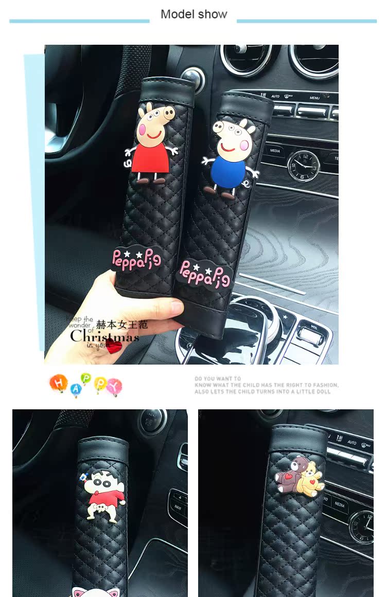 Xe cung cấp dây an toàn bìa phim hoạt hình dễ thương bảo hiểm vai dài nam và nữ phụ kiện trang trí xe đặt nội thất nệm xe hơi 4 chỗ