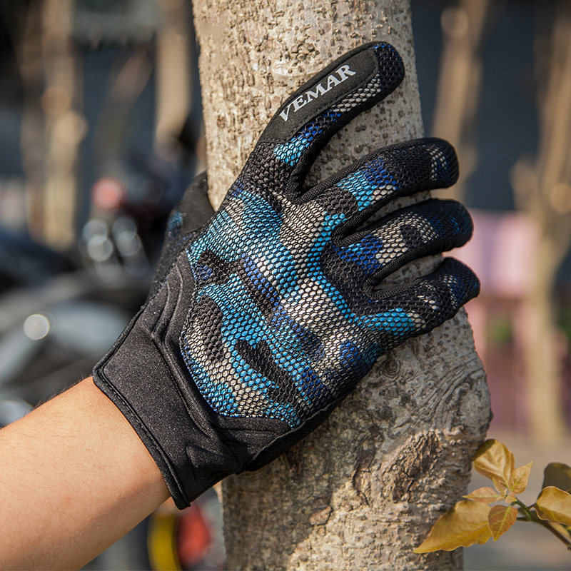 Camouflan locomotive gloves locomotive riding breathable anti-fall touch screen outdoor rider gloves spring autumn and summer men and women VE