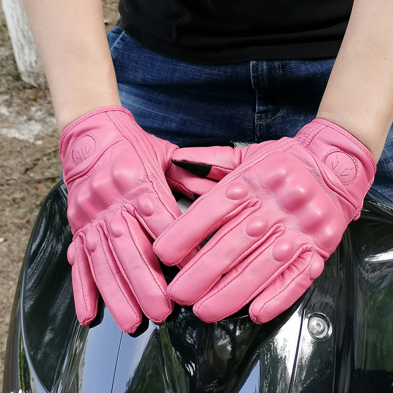 Motorcycle Gloves Women Winter Plus Suede Leather Riding Locomotive Genuine Leather Rider summer retro male and female small SUOMY-Taobao