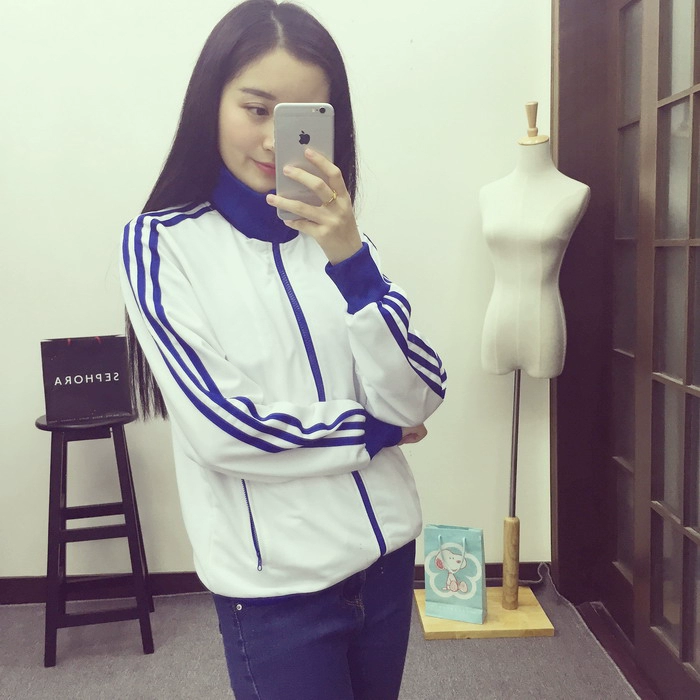 Áo khoác thể thao cho bé gái Hàn Quốc ulzzang đôi cổ điển quốc gia bf áo gió mùa xuân và mùa thu nam và nữ áo thủy triều áo khoác nỉ lining nam