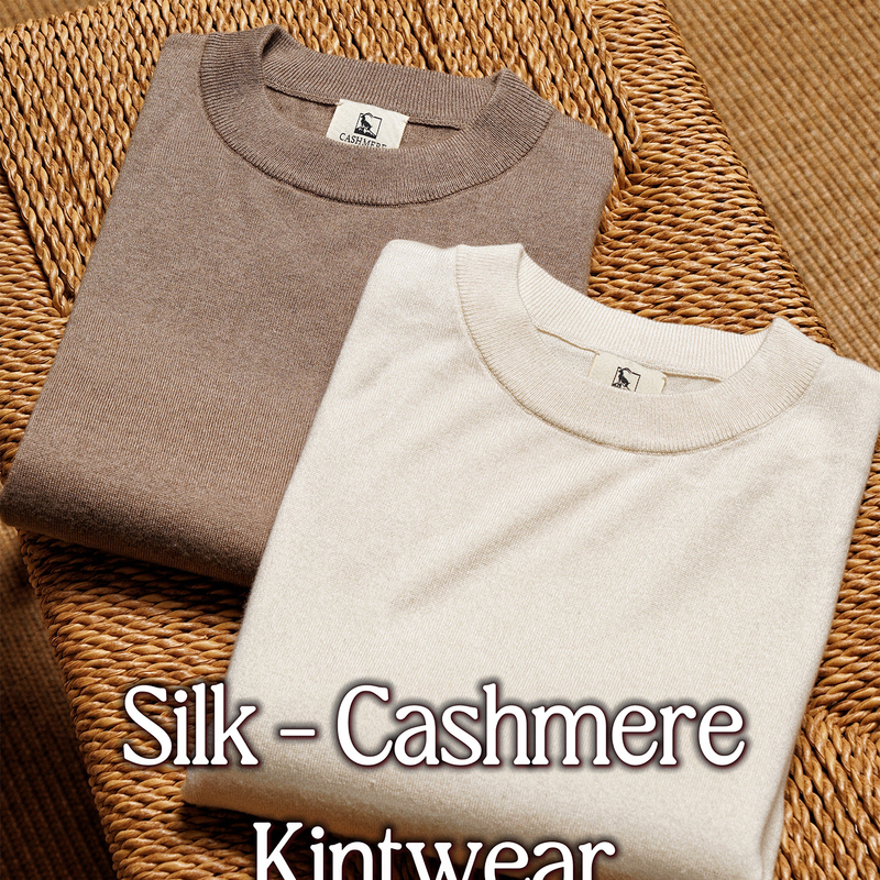 Cm Naples Queen Off-White/Brown Camel Consinee Silk Cashmere Knitted Round Neck Short-Sleeved Men's Knitwear