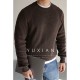 YUXIAN American heavy thick solid color pullover sweater