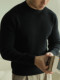 YUXIAN delicate wool half turtleneck one-shoulder sweater American retro pullover solid color men warm autumn and winter