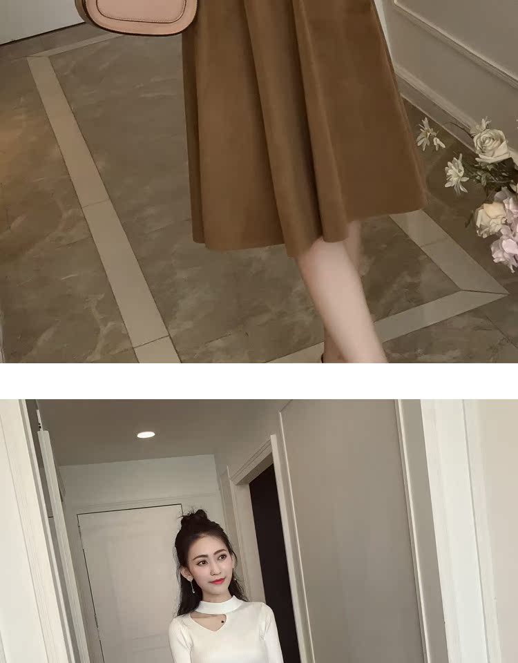 Phiên bản Hàn Quốc của chiếc áo cổ chữ V rỗng cổ gợi cảm, áo len dài tay cho nữ áo len lông thỏ
