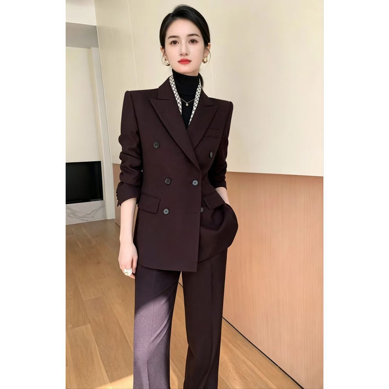 Light Luxury and Elegant Style, Ankora Red Suit Set for Women, Professional Attire for the Workplace, High-End Feel, Autumn and Winter Style, High-End Feel, Makes You Look Fairer Light Luxury and Elegant Style, Ankora Red Suit Set for Women, Professional Attire for the Workplace, High-End Feel, Autumn and Winter Style, High-End Feel, Makes You Look Fairer