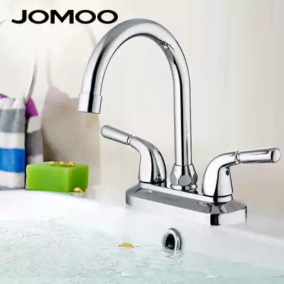 Jiumu hot and cold washbasin faucet Two-hole three-hole sink basin basin faucet powder room copper mixing valve