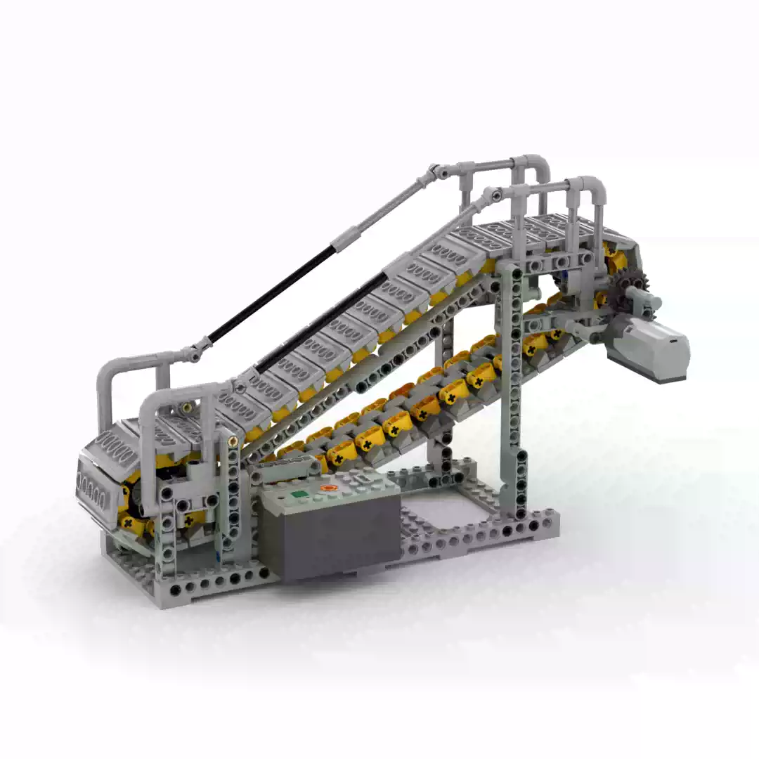 小小工程师国产积木电动齿轮工程机械组科技教育拼装电动扶梯GBC