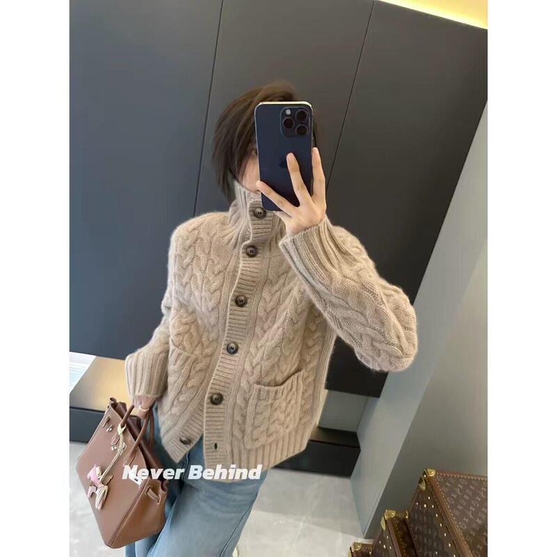 10.20 Velvet King High-End 100% Cashmere Extra Thick Cable Knit Sweater Coat 740-770g 10.20 Velvet King High-End 100% Cashmere Extra Thick Cable Knit Sweater Coat 740-770g
