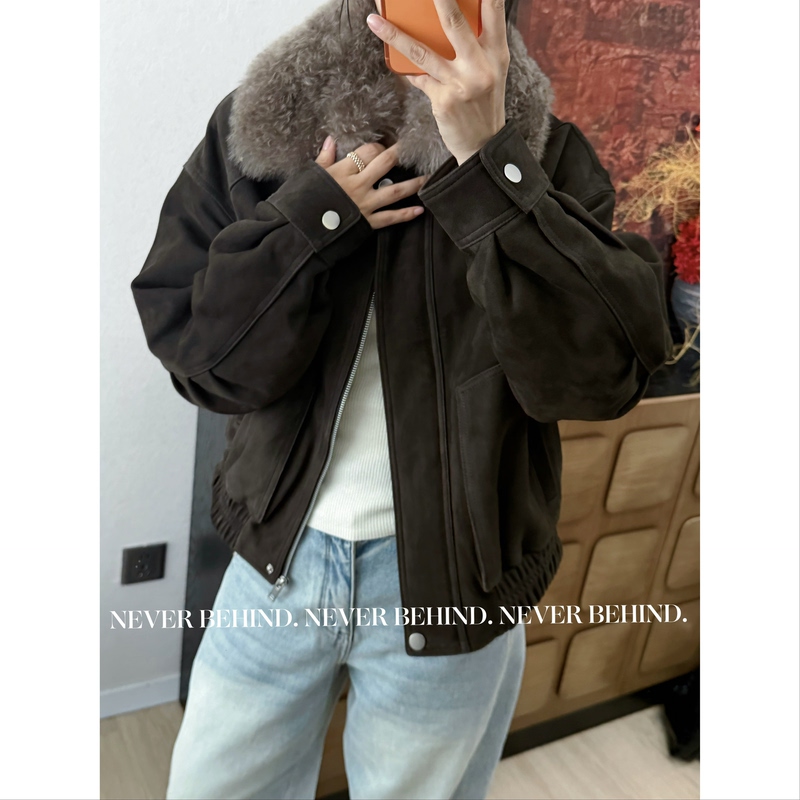 10.21 【Vancouver】 Vintage Goat Leather Suede Genuine Leather Plush Collar Thickened Warm Jacket Coat 10.21 【Vancouver】 Vintage Goat Leather Suede Genuine Leather Plush Collar Thickened Warm Jacket Coat