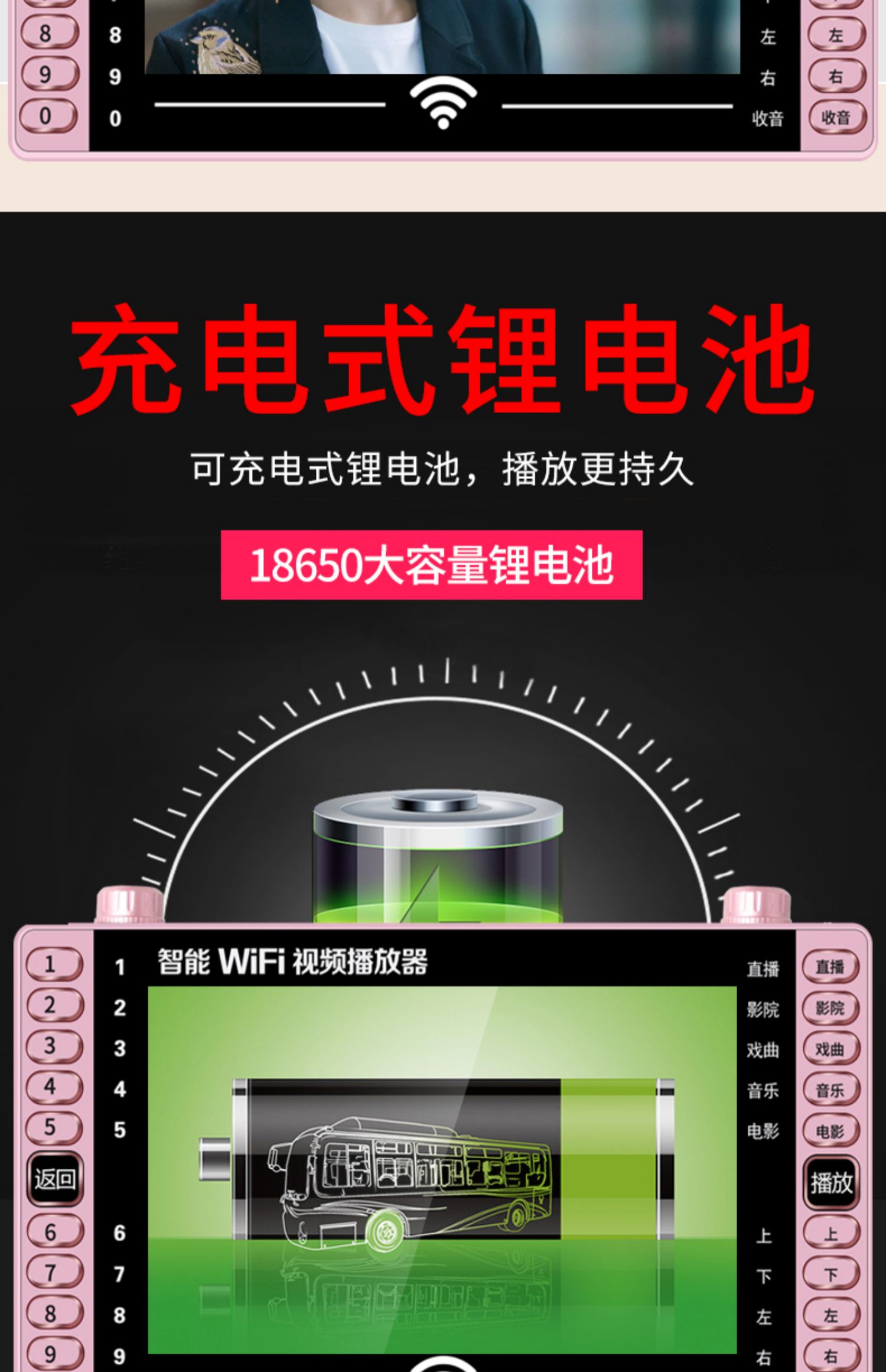 bộ tiếp sóng wifi Kim Jong chính thức là ông già đích thực xem rạp hát cũ nhảy vuông HD máy nghe nhạc cầm tay nhảy múa hát máy đa chức năng TV nhỏ 19 inch sạc nhà - Trình phát TV thông minh cục phát wifi huawei