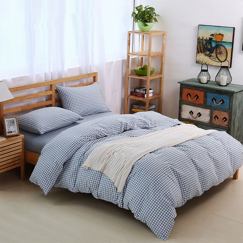 Bông quilt cover mảnh duy nhất rửa quilt cover 100% cotton kẻ sọc sọc bầu không khí đơn giản siêu mềm sheets có thể được tùy chỉnh