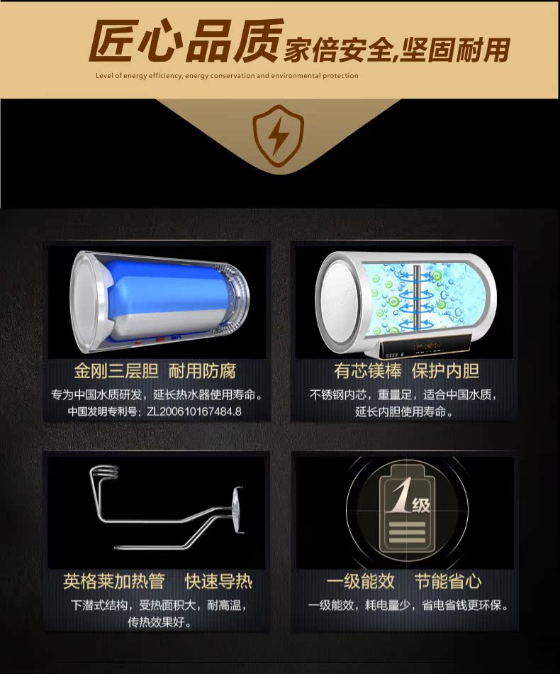 bình nongs lạnh Haier / Haier ES100H-Z3 (QE) Máy nước nóng nhiệt điện 3D tốc độ 100 lít L hộ gia đình cấp nước hiệu quả năng lượng - Máy đun nước bình nóng lạnh picenza 20l