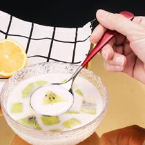 Net red spoon 30 spoon 4 stainless steel spoon creative OXX can be red spoon dessert into a spoon of round head love fine soup